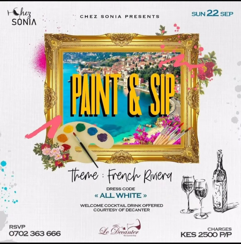 Paint And Sip At Chez Sonia, Peponi Road, Nairobi