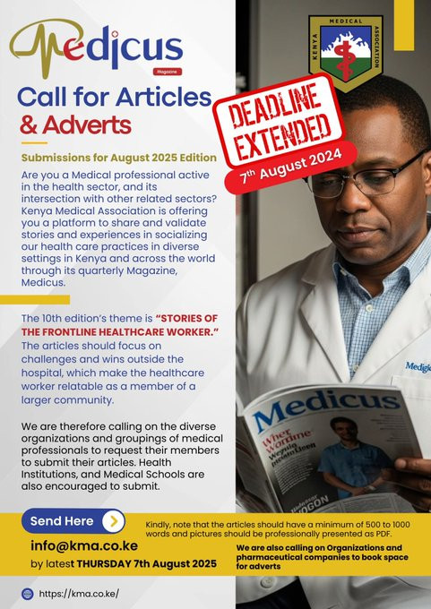 08-07 Medicus Call for Articles & Advertisements at Nairobi Office