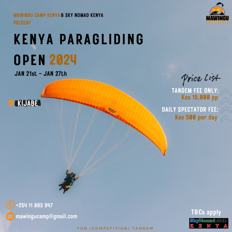 Kenya Paragliding Open 2023 Mawingu Camp Kenya Kijabe